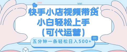快手视频带货挣佣金，从开通到发布挂链接，小白轻松学会，5分钟搬运一条，轻轻松松日入5张【揭秘】-轻创终点站